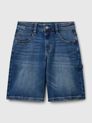 Benetton, Straight Fit Denim Bermudas, Size: XL, Dark Blue, Kids United Colors of Benetton
