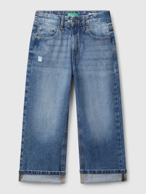 Benetton, Straight Jeans With Cuffs, size XL, Blue, Kids United Colors of Benetton