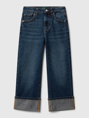 Benetton, Straight Jeans With Cuffs, Size: XL, Blue, Kids United Colors of Benetton