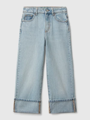 Benetton, Straight Jeans With Cuffs, size XL, Sky Blue, Kids United Colors of Benetton