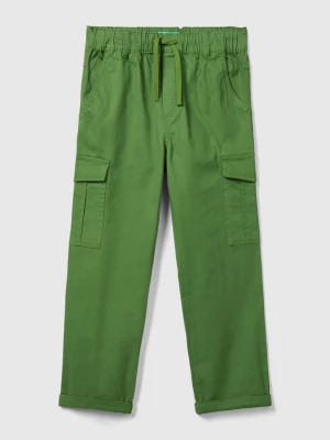 Benetton, Straight Leg Cargo Trousers, size 3XL, Military Green, Kids United Colors of Benetton