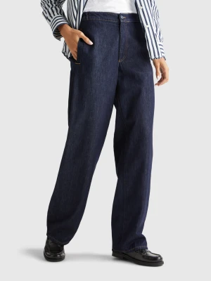 Benetton, Straight Leg Jeans, Dark Blue, Women United Colors of Benetton