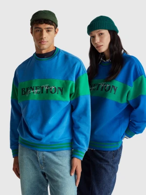 Benetton, Stranger Things Color Block Sweatshirt, Size: XS, Bright Blue, Women United Colors of Benetton
