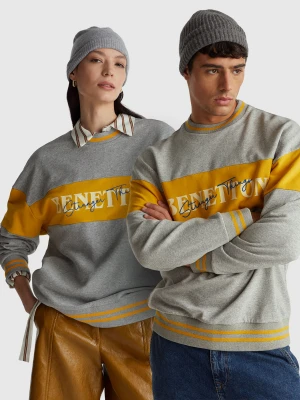 Benetton, Stranger Things Color Block Sweatshirt, Size: XS, Light Gray, Women United Colors of Benetton