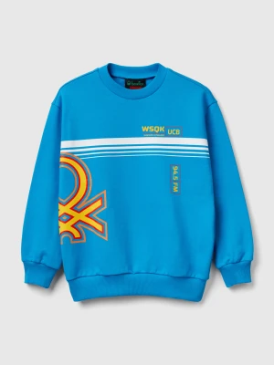 Benetton, Stranger Things Crew Neck Sweatshirt, Size: XL, Bright Blue, Kids United Colors of Benetton