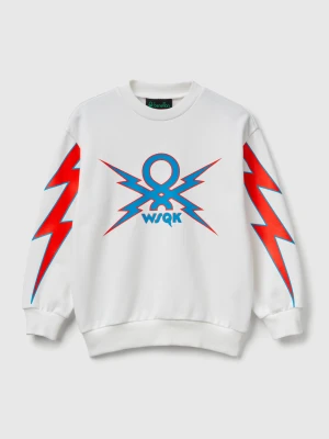 Benetton, Stranger Things Crew Neck Sweatshirt, Size: XL, Creamy White, Kids United Colors of Benetton