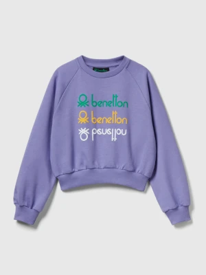 Benetton, Stranger Things Cropped Sweatshirt, Size: XL, Periwinkle, Kids United Colors of Benetton