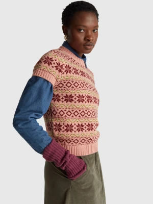 Benetton, Stranger Things Jacquard Sweater, Size: XS, Pink, Women United Colors of Benetton