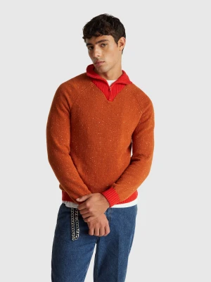 Benetton, Stranger Things Mock Neck Sweater, Size: XS, Orange, Men United Colors of Benetton