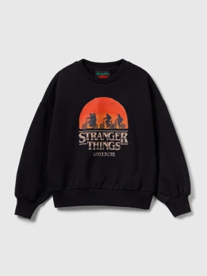 Benetton, Stranger Things Pullover Sweatshirt, Size: M, Black, Kids United Colors of Benetton