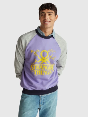 Benetton, Stranger Things Relaxed Fit Sweatshirt, Size: XL, Periwinkle, Men United Colors of Benetton