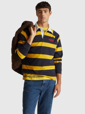 Benetton, Stranger Things Striped Polo, Size: XS, Dark Blue, Men United Colors of Benetton