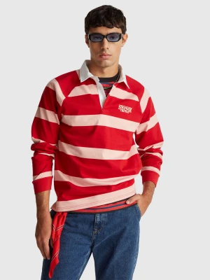 Benetton, Stranger Things Striped Polo, Size: XS, Red, Men United Colors of Benetton