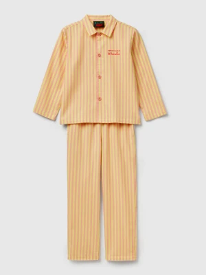 Benetton, Stranger Things Striped Pyjamas, Size: 2XL, Orange, Kids United Colors of Benetton