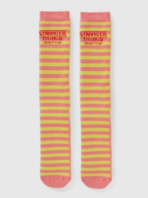 Benetton, Stranger Things Striped Socks, Size: 36-38, Pink, Men United Colors of Benetton