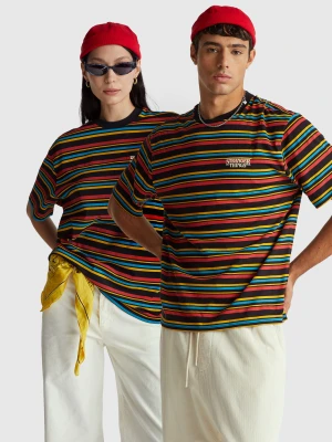 Benetton, Stranger Things Striped T-shirt, Size: XS, Multi-color, Women United Colors of Benetton