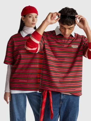 Benetton, Stranger Things Striped T-shirt, Size: XS, Red, Women United Colors of Benetton