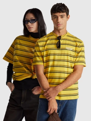 Benetton, Stranger Things Striped T-shirt, Size: XS, Yellow, Women United Colors of Benetton