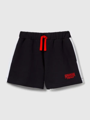 Benetton, Stranger Things Sweat Shorts, Size: XL, Black, Kids United Colors of Benetton