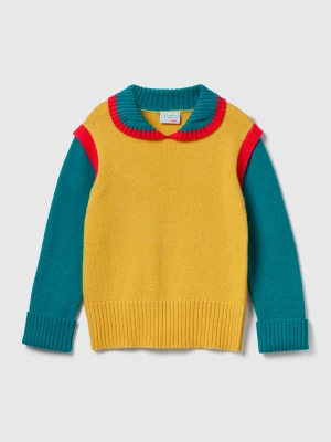 Benetton, Stranger Things Sweater With Collar, Size: XL, Yellow, Kids United Colors of Benetton