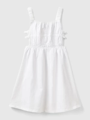 Benetton, Strappy Dress In Linen Blend, size 2XL, White, Kids United Colors of Benetton
