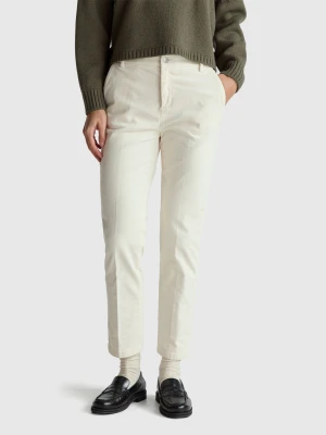 Benetton, Stretch Corduroy Chinos, Size: 50, Creamy White, Women United Colors of Benetton