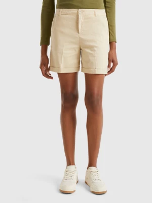 Benetton, Stretch Cotton Bermudas, size , Beige, Women United Colors of Benetton