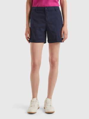 Benetton, Stretch Cotton Bermudas, size , Dark Blue, Women United Colors of Benetton