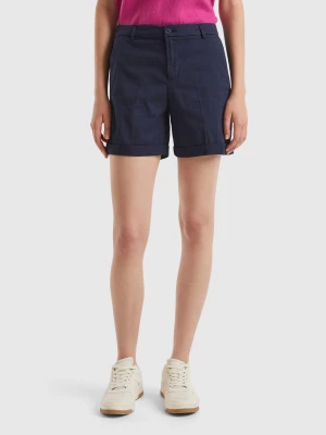 Benetton, Stretch Cotton Bermudas, size , Dark Blue, Women United Colors of Benetton