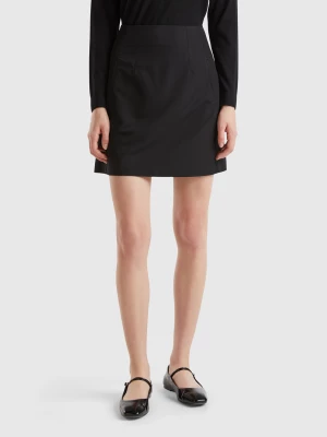 Benetton, Stretch Cotton Blend Mini Skirt, size , Black, Women United Colors of Benetton