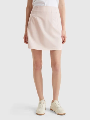 Benetton, Stretch Cotton Blend Mini Skirt, size , Soft Pink, Women United Colors of Benetton