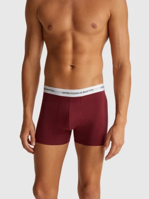 Benetton, Stretch Cotton Boxers, Size: M, Burgundy, Men United Colors of Benetton