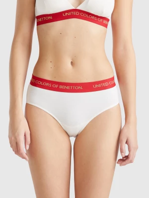 Benetton, Stretch Cotton Briefs, size XS, Creamy White, Women United Colors of Benetton