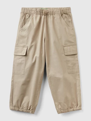 Benetton, Stretch Cotton Cargo Trousers, size 104, Beige, Kids United Colors of Benetton