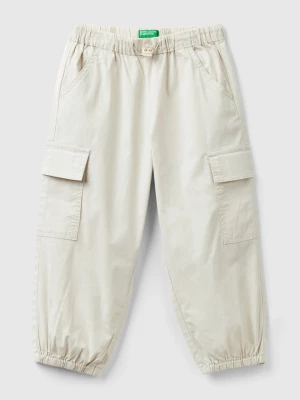 Benetton, Stretch Cotton Cargo Trousers, size 104, Creamy White, Kids United Colors of Benetton