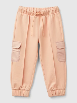 Benetton, Stretch Cotton Cargo Trousers, size 104, Soft Pink, Kids United Colors of Benetton