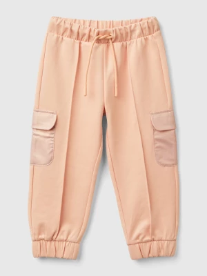 Benetton, Stretch Cotton Cargo Trousers, size 110, Soft Pink, Kids United Colors of Benetton