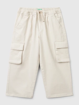 Benetton, Stretch Cotton Cargo Trousers, size 116, Beige, Kids United Colors of Benetton