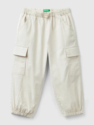 Benetton, Stretch Cotton Cargo Trousers, size 116, Creamy White, Kids United Colors of Benetton