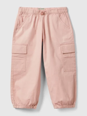 Benetton, Stretch Cotton Cargo Trousers, size 82, Soft Pink, Kids United Colors of Benetton