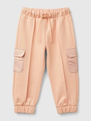 Benetton, Stretch Cotton Cargo Trousers, size 82, Soft Pink, Kids United Colors of Benetton