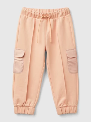 Benetton, Stretch Cotton Cargo Trousers, size 82, Soft Pink, Kids United Colors of Benetton