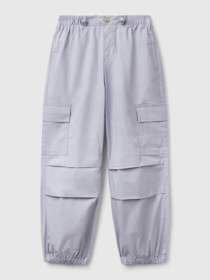 Benetton, Stretch Cotton Cargo Trousers, size XL, Periwinkle, Kids United Colors of Benetton