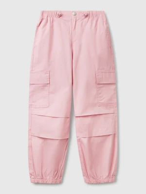 Zdjęcie produktu Benetton, Stretch Cotton Cargo Trousers, size XL, Pink, Kids United Colors of Benetton