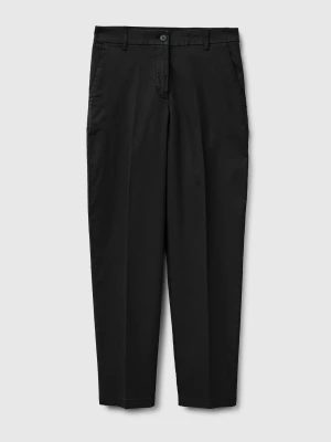 Benetton, Stretch Cotton Chinos, Black, Women United Colors of Benetton
