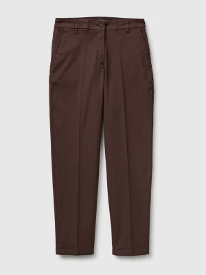Benetton, Stretch Cotton Chinos, Brown, Women United Colors of Benetton