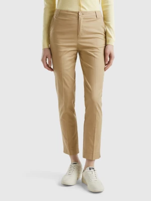 Benetton, Stretch Cotton Chinos, size , Beige, Women United Colors of Benetton