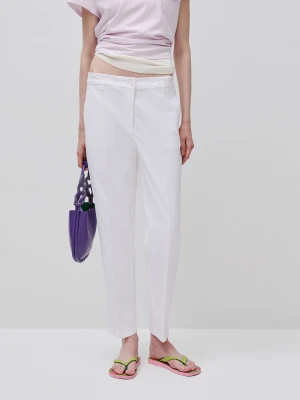 Benetton, Stretch Cotton Chinos, White, Women United Colors of Benetton