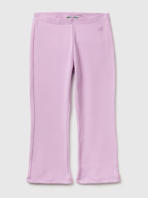 Benetton, Stretch Cotton Flared Leggings, Size: 116, Lilac, Kids United Colors of Benetton