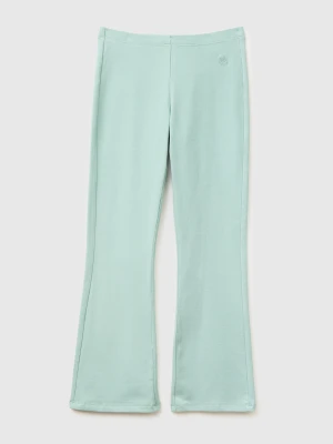 Benetton, Stretch Cotton Flared Leggings, Size: XL, Aqua, Kids United Colors of Benetton